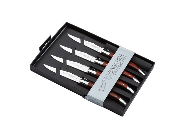 Sabatier Diamant Couteau à Steack Bois Pakka - 4pcs